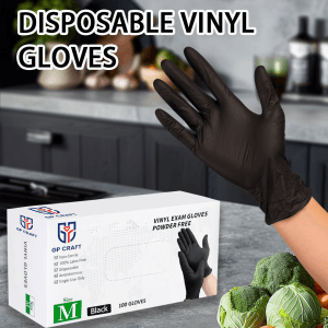 GP37 Black Vinyl Examination Gloves
