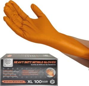 GP68 Orange Diamond Grip 8mil Heavy-Duty Nitrile Gloves